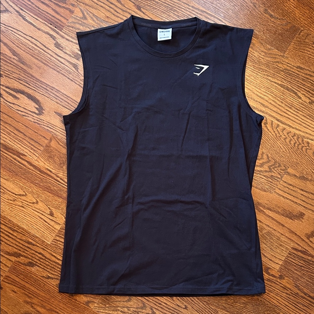 Men's Black Gymshark Sleeveless Workout Tank, Size L
